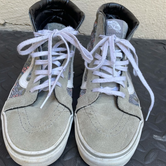 Vans Sk8 hi - Grey and floral - Picture 2 of 4